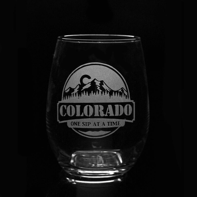 Stemless Wine Glass - Colorado One Sip At Time